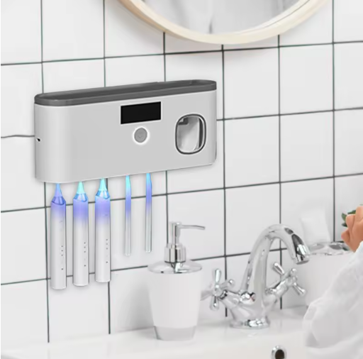 UV Toothbrush Organizer Toothpaste Dispenser