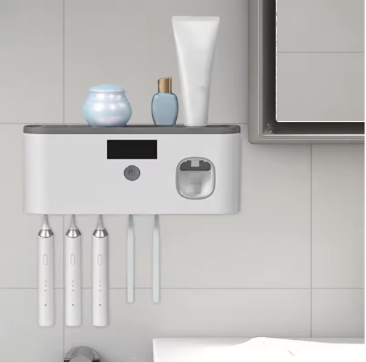 UV Toothbrush Organizer Toothpaste Dispenser